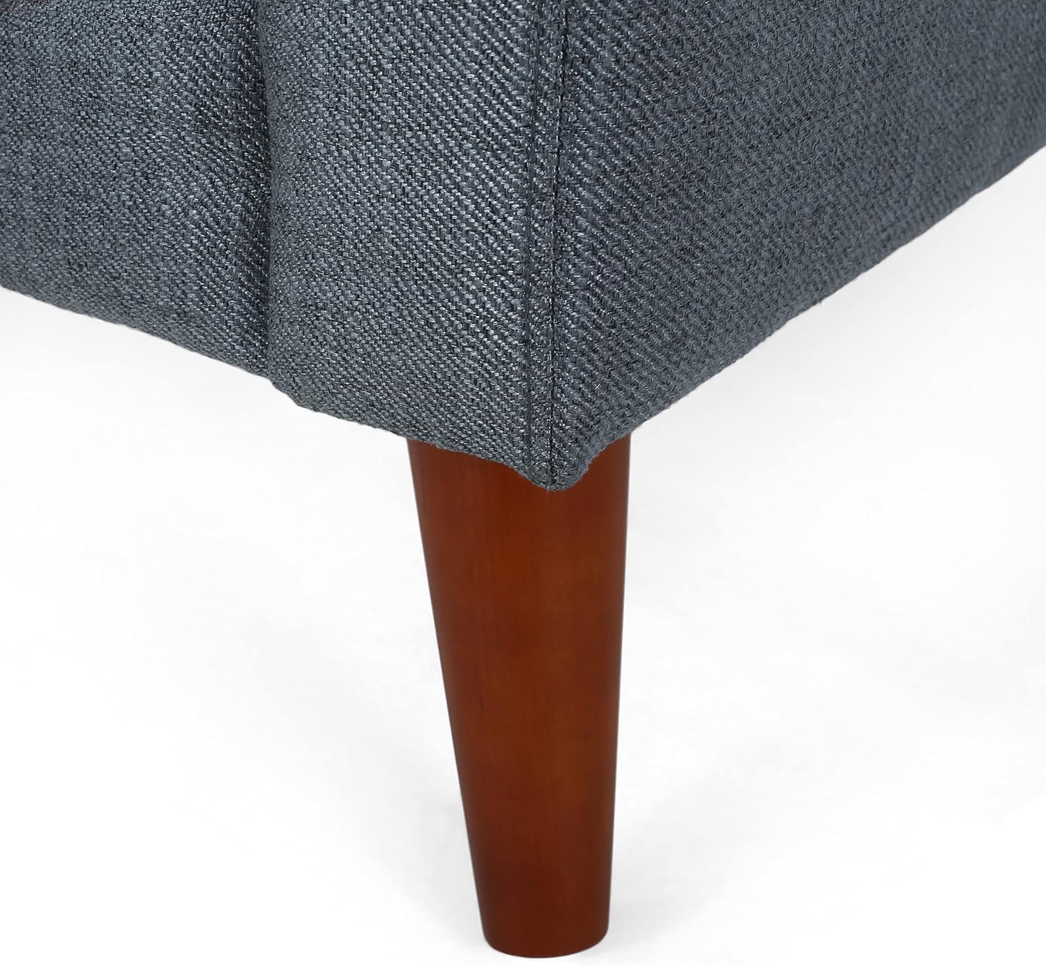 Christopher Knight Home Evelyn Mid Century Modern Fabric Arm Chair, Dark Gray, Walnut