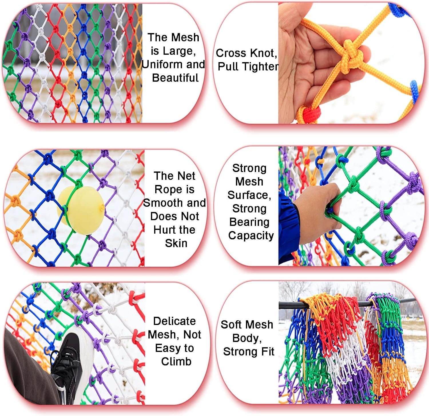Climbing Net for Outdoor, Children Nylon Protective Net for Indoor Playground Swingset Garden, Balcony and Stairway Safety Net for Kids and Toy, 62 Sizes (Size : 3x3m(9.84'x9.84'))