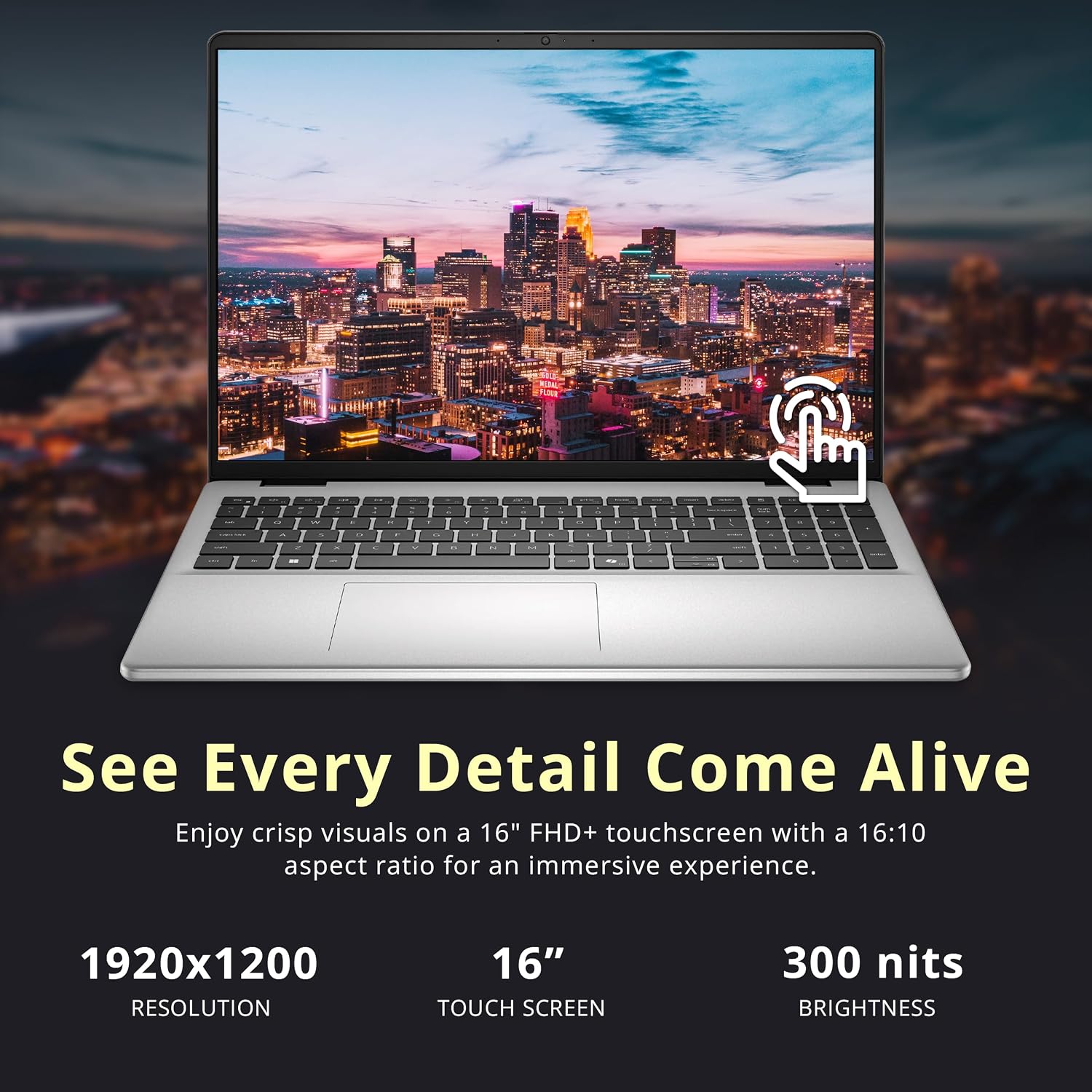 Dell 16' FHD+ Touchscreen Laptop, Intel Core 5 120U, 16GB RAM, 1.5TB Storage (512GB SSD + 1TB Docking Station Set), Intel Graphics, Backlit Keyboard, Numeric Keypad, Wi-Fi 6E, Win 11, Silver