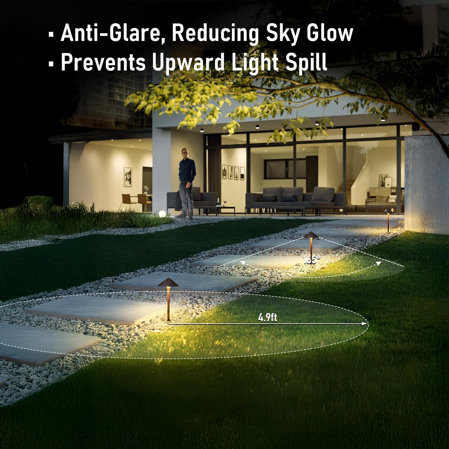 LEONLITE 12-Pack 5CCT LED Low Voltage Landscape Lights, 3W Cast-Aluminum 12-24V Pathway Lights, 1800K-5000K IP65 Path Lights, ETL Listed Landscape Lighting Wired for Yard Lawn, Oil Rubbed Bronze