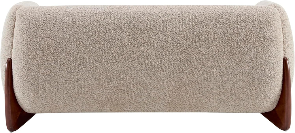 Christopher Knight Home Alma 63' Boucle Loveseat with Wood Legs, 2 Seater Sofa Couches for Living Room, Upholstered Couch Chair, Soft Seating Lounge Sofa Chair, Cozy Loveseat with Armrest, Almond