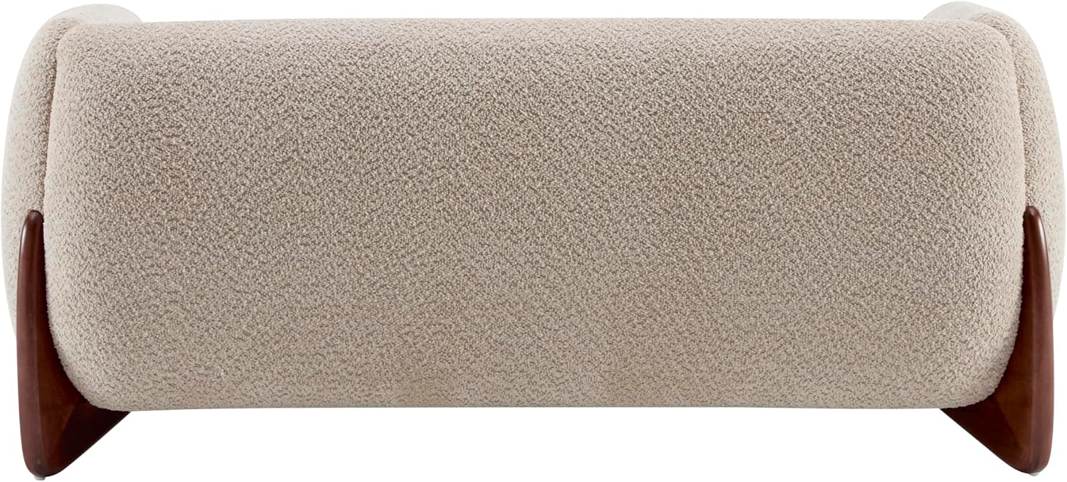 Christopher Knight Home Alma 63' Boucle Loveseat with Wood Legs, 2 Seater Sofa Couches for Living Room, Upholstered Couch Chair, Soft Seating Lounge Sofa Chair, Cozy Loveseat with Armrest, Almond