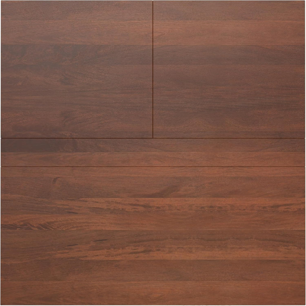 SIMPLIHOME Hunter Lift Top Coffee Table - 32 inch Wide Solid Mango Wood Industrial Square Cocktail Table in Umber Brown, Living Room Table with Dual Lift Tops, Hidden Storage and Gold Hairpin Legs