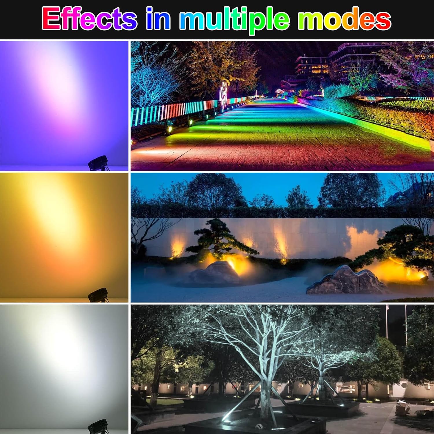 LED Wall Washer Light 144W RGBW Outdoor Spotlight, Outdoor Color Changing Stage Lights with Remote, Uplights for Weddings, Parties, Patio, Outdoor Wall,Landscape Lighting, IP65 Waterproof US 3-Plug
