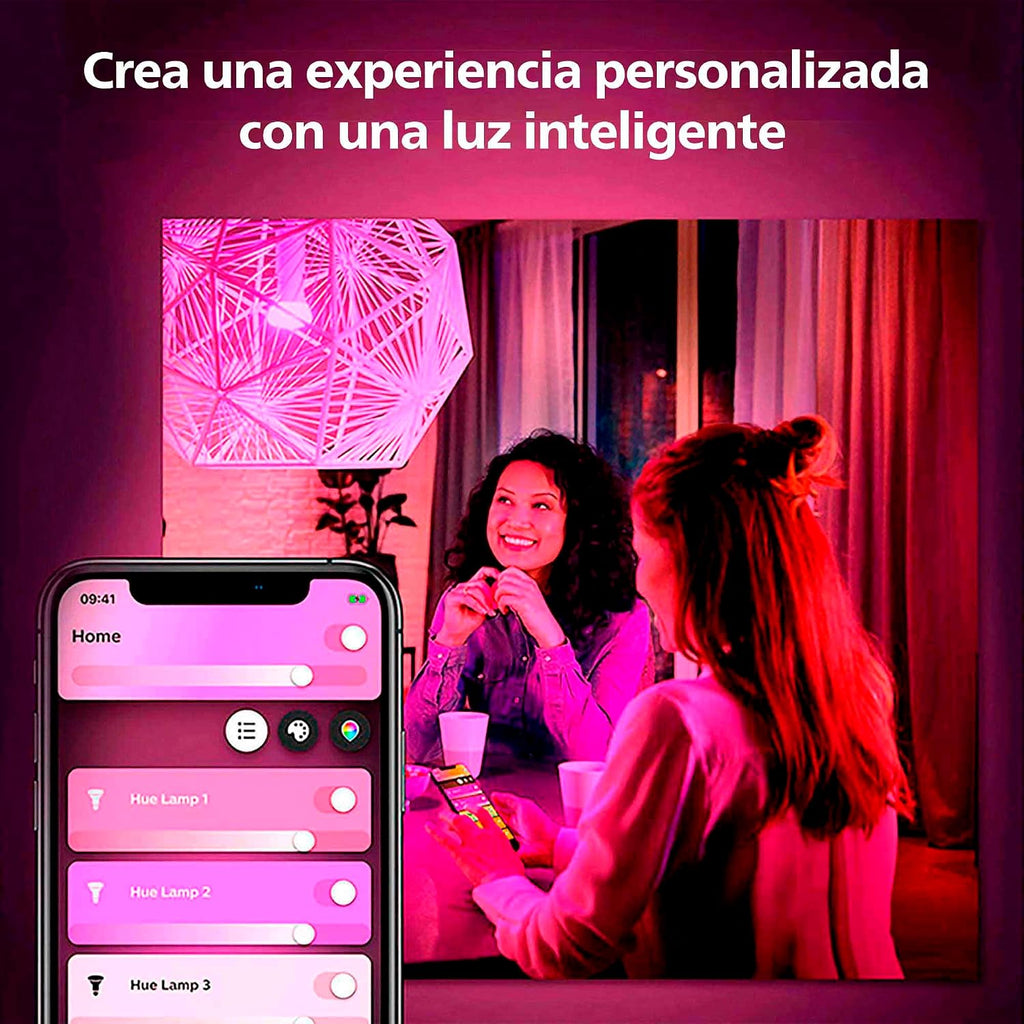 Philips Hue Smart 100W PAR38 LED Bulb, White & Color Ambiance Color-Changing Light, 1300LM, E26, Control with Hue App, Compatible with Alexa, Google Assistant and Apple Homekit (Pack of 4)