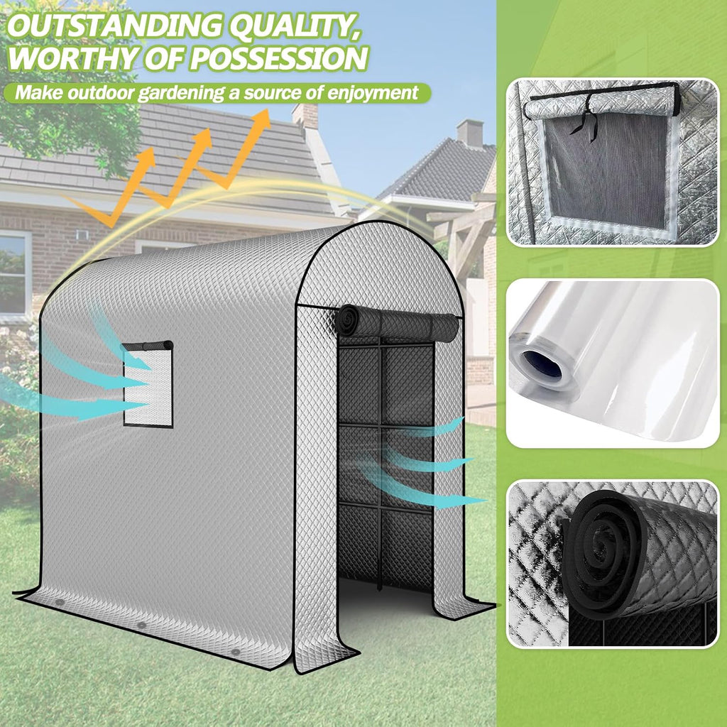 BUKLIYN Greenhouses for Outdoors - 90.5'' × 50.8'' × 89.3'' Walk in Plant Greenhouses,Double-Layer Covering - PVC Film and Cotton Film, Suitable for All Seasons