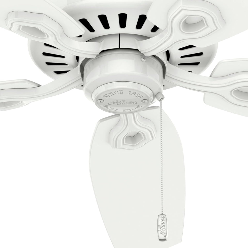Hunter Fan 52 inch Snow White Traditional Ceiling Fan, 5 Blade (Renewed)