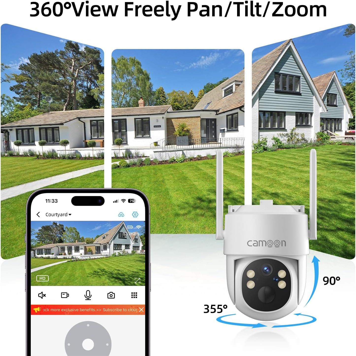 2K Solar Security Cameras Wireless Outdoor, 5/2.4Ghz WiFi Cameras for Home Security, Color Night Vision, Human Detection, Two-Way Audio, SD/Cloud Storage(4 Cameras)