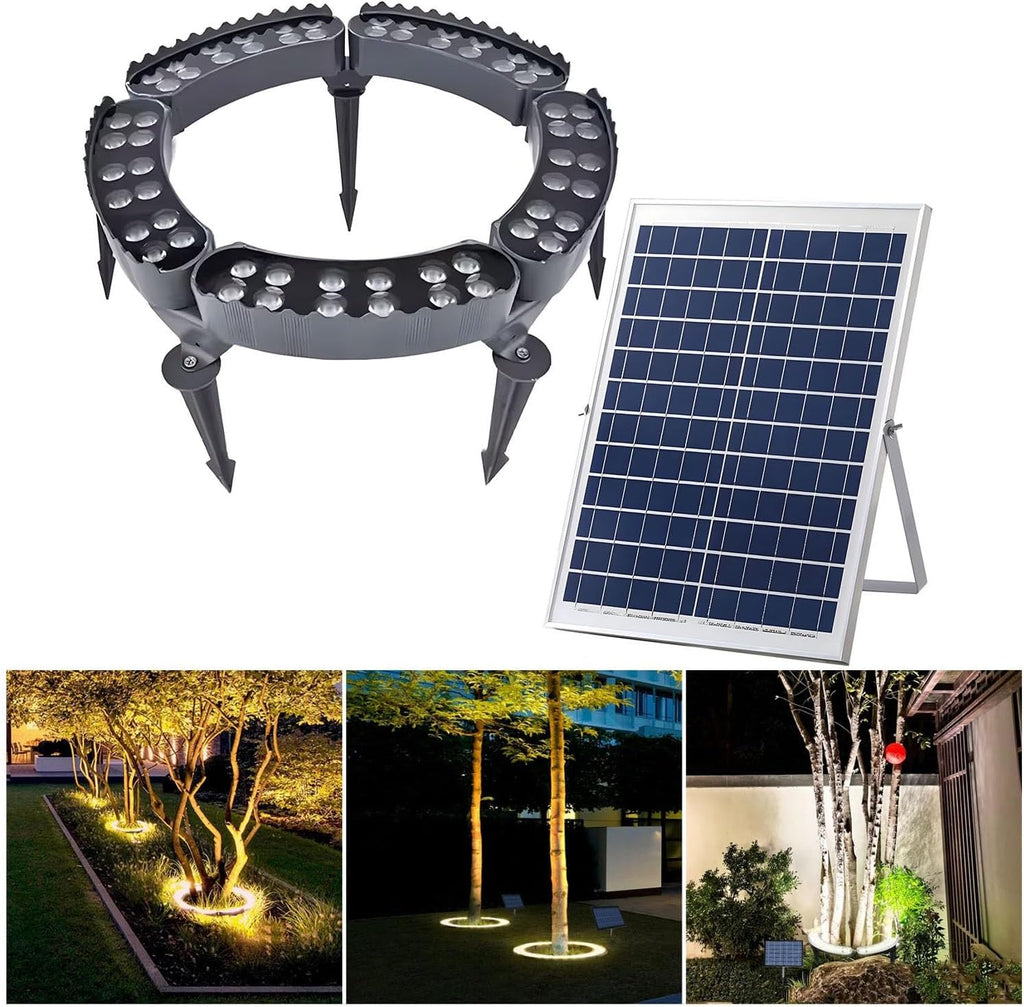 Garden Solar Lights, LED Solar Landscape Spotlights for Big Tree, Outdoor Ring Tree Light, Made to Last(Warm White Light,Pack of 5)
