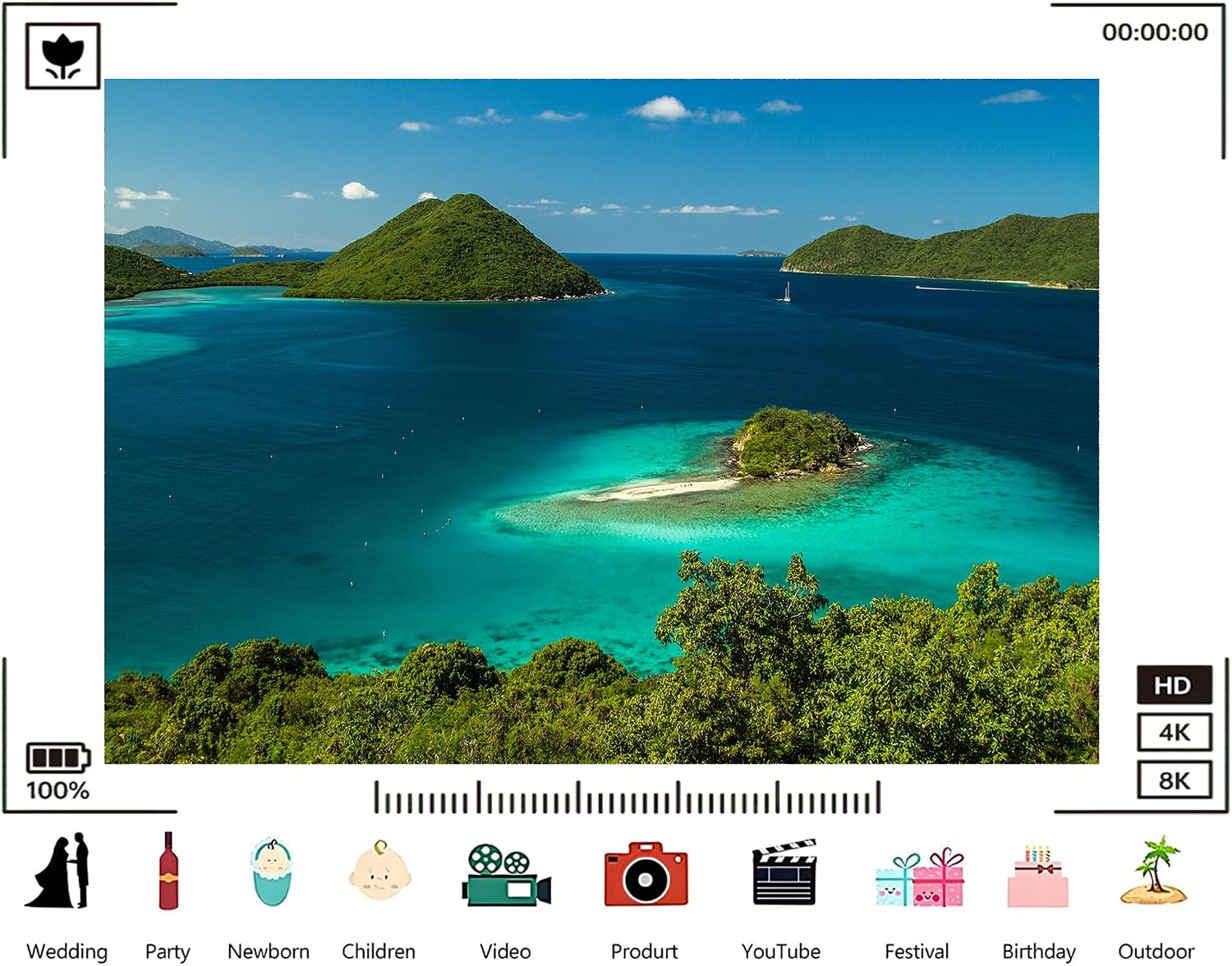 Trykid 20x10ft Turquoise Lagoon Green Islands Backdrop Tropical Paradise Clear Water Photography Background Vacation Travel Adventure Shoot Tapestry Party Decoration Photo Studio Prop Fabric