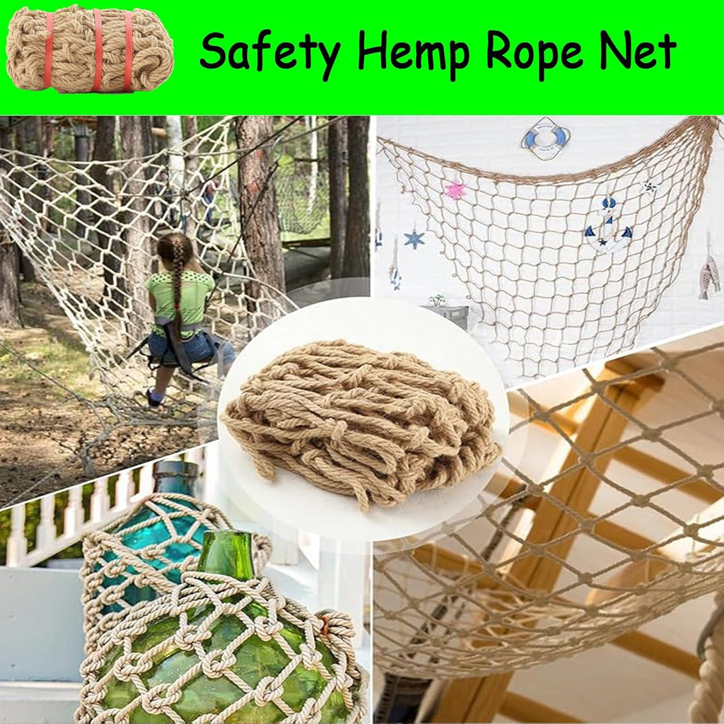 Versatile 13x20FT Safety Net for Kids - Anti-Fall Balcony Railing, Tree House Climbing, Stair Protection, Child Safety Fence, Rope Netting