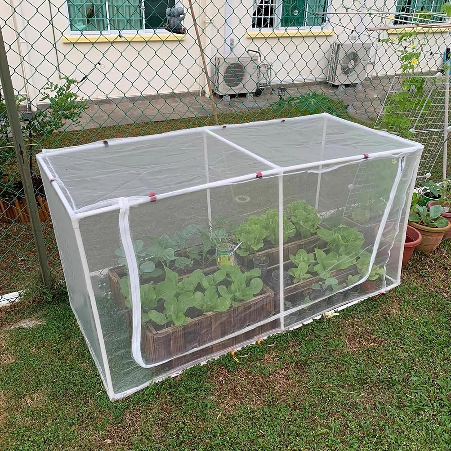 Plant Protection Tent for Vegetable Garden – Zippered Indoor/Outdoor Tomato Grow Enclosure, Crop Cage Netting, 100x100x100cm Gardening Essential