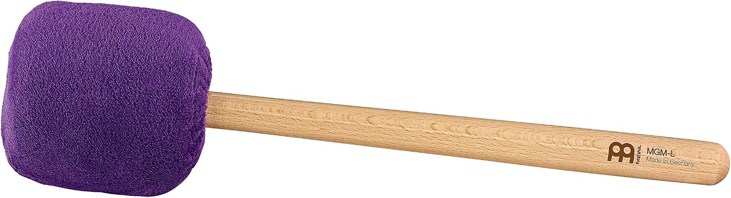 Gong Mallet Beater with Beech Wood Handle and Soft Fleece Head — MADE IN GERMANY — for Meditation, Sound Healing Therapy and Yoga,2-YEAR WARRANTY