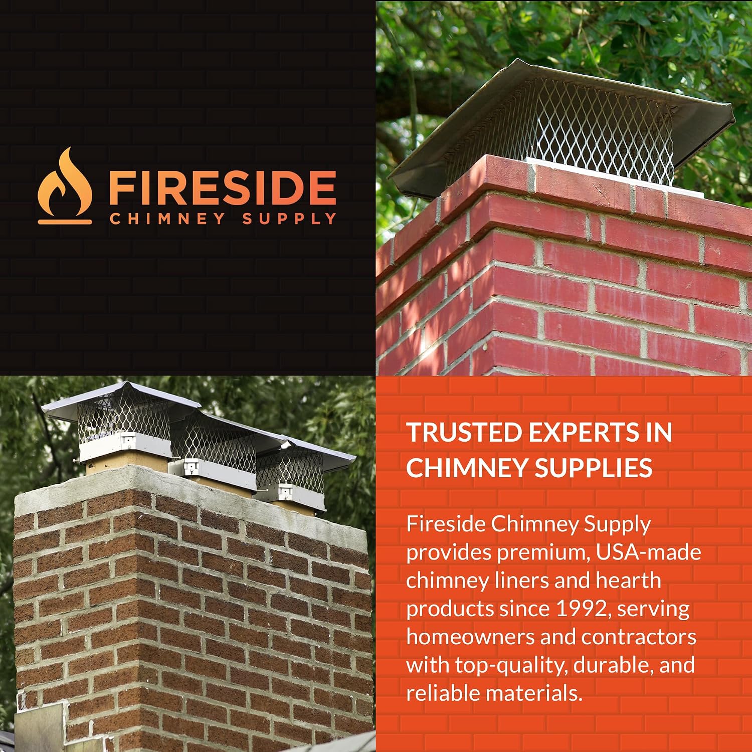 Fireside Chimney Supply Basic FireSafe Chimney Liner Insert Kit with Insulation | Adjustable Fireplace Insert | Stainless Steel Chimney Liner Kit | Made in The USA | Heavy-Duty 6 Inch x 15 Feet
