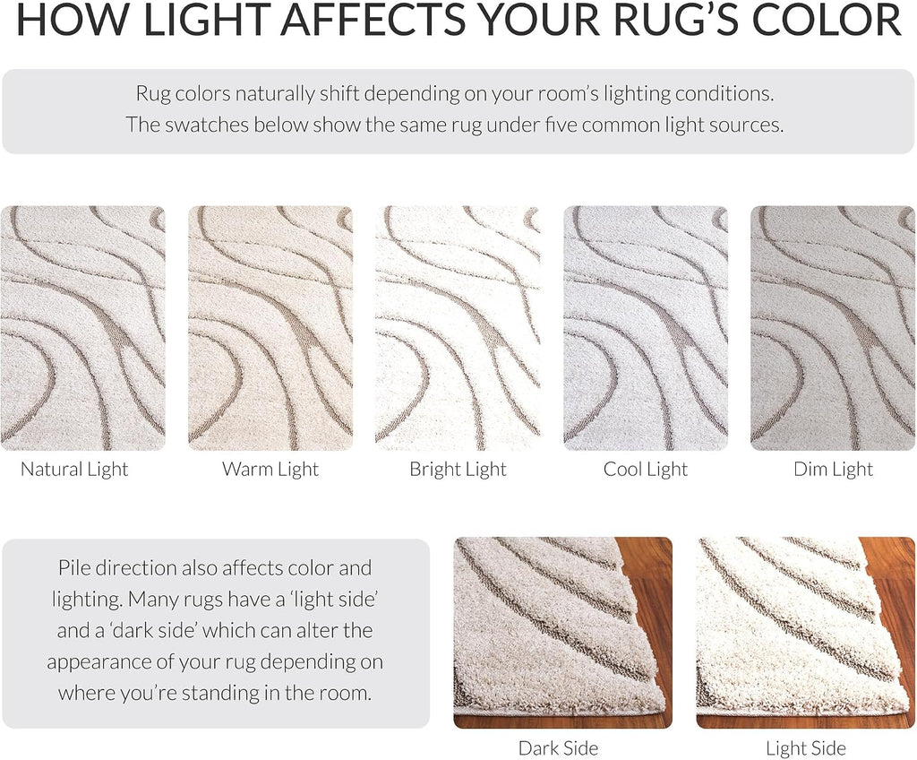 SAFAVIEH Florida Shag Collection Runner Rug - 2'3' x 17', Cream & Beige, Non-Shedding & Easy Care, 1.2-inch Thick Ideal for High Traffic Areas in Living Room, Bedroom (SG471-1113)
