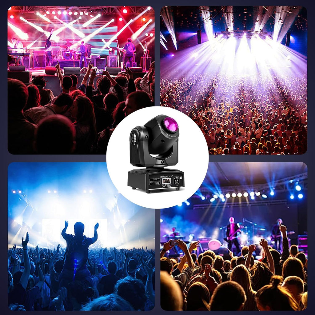 Stage Lights Moving Head Lights 8 Gobos 8 Colors 11 Channels 60W Spotlights DMX 512 with Sound Activated for Wedding DJ Party Stage Lighting 2PCS