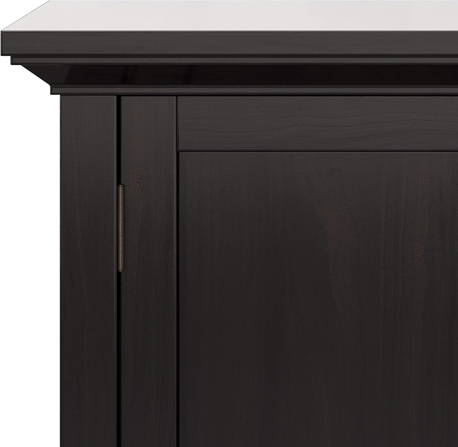 SIMPLIHOME Redmond Storage Cabinet - 32 inch Wide Solid Wood 2-Shelf Low Storage Cabinet in Hickory Brown, Transitional Accent Cabinet for Entryway with Adjustable Shelves and Tapered Legs