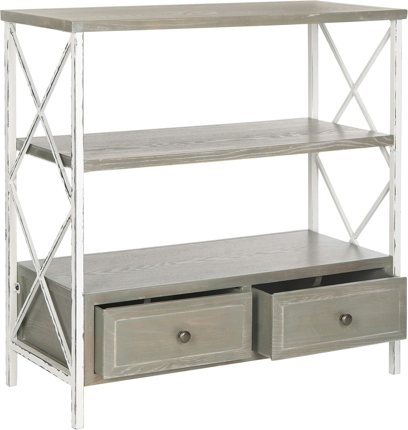 Safavieh American Homes Collection Chandra Console Table, French Grey/White Smoke