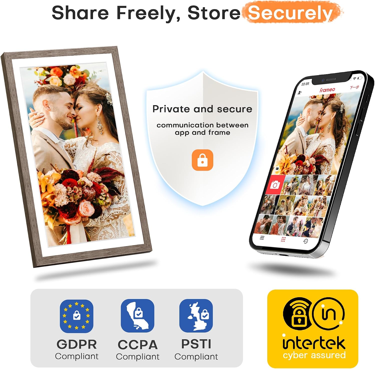 Digital Picture Frame 15.6 Inch, Large WIFI Digital Photo Frame Frameo,Electric Slideshow Frame, 1920 * 1080 IPS FHD Touchscreen, 32GB, Tabletop&Wall-Mounted, Share Video Picture, Wedding Gift, Greige