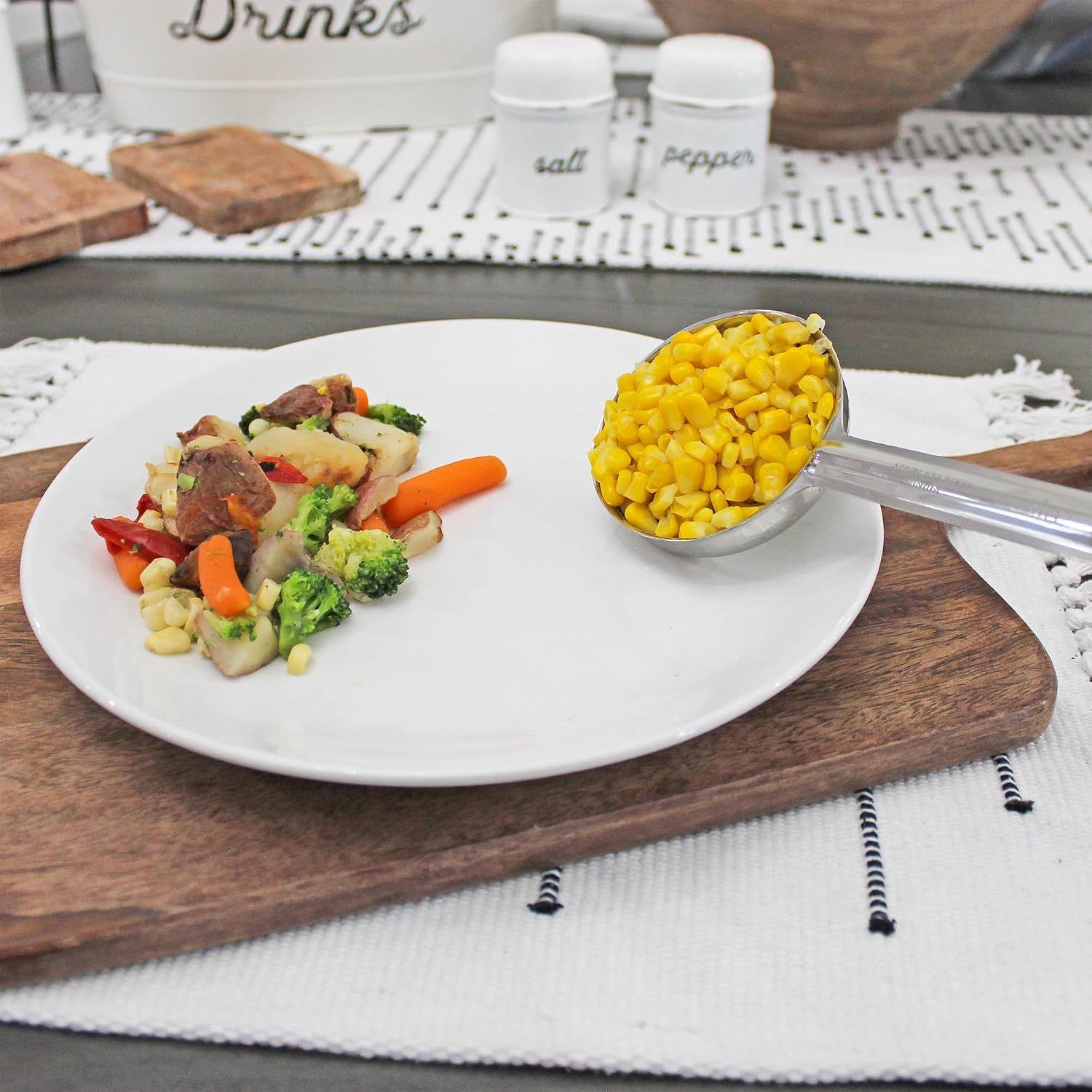 Darware Portion Control Serving Spoons (Case of 12 Sets); w 1/4 Cup, 1/2 Cup, 3/4 Cup & 1 Cup (2, 4, 6, 8 oz) & 1/2 & 1 Cup Utensils/Spoodles