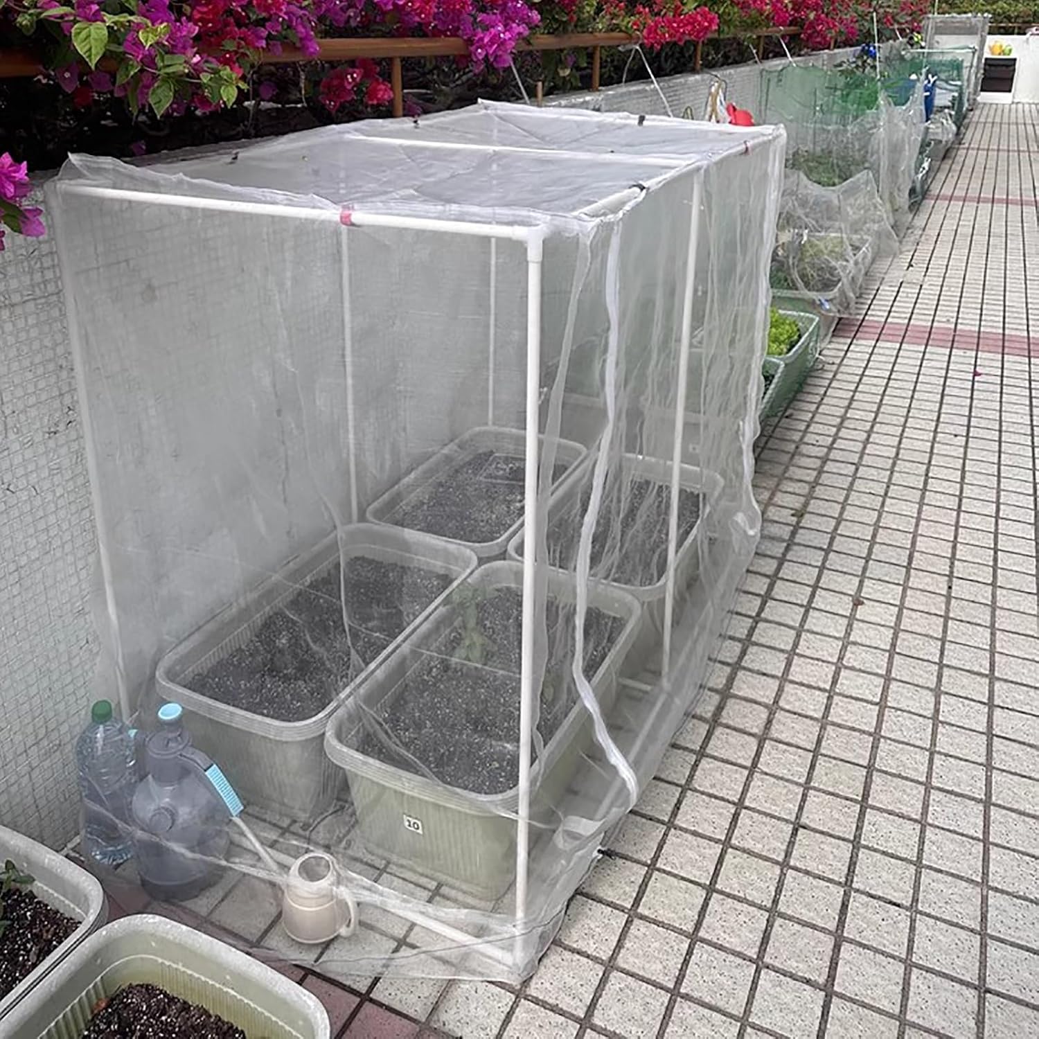 Plant Protection Tent for Vegetable Garden – Zippered Indoor/Outdoor Tomato Grow Enclosure, Crop Cage Netting, 100x100x100cm Gardening Essential