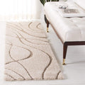 SAFAVIEH Florida Shag Collection Runner Rug - 2'3' x 17', Cream & Beige, Non-Shedding & Easy Care, 1.2-inch Thick Ideal for High Traffic Areas in Living Room, Bedroom (SG471-1113)