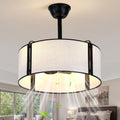 20'' Caged Ceiling Fans with Lights, Fabric Fandelier Ceiling Fan with Light, Boho Farmhouse Style, 6 Speeds for Bedroom, Nursery, Living Room