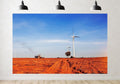 Trykid 20x10ft Wind Turbine Farm Backdrop Red Soil Field Clear Blue Sky Photography Background Home Wall Decor Eco Theme Party Decoration Photo Booth Prop Fabric