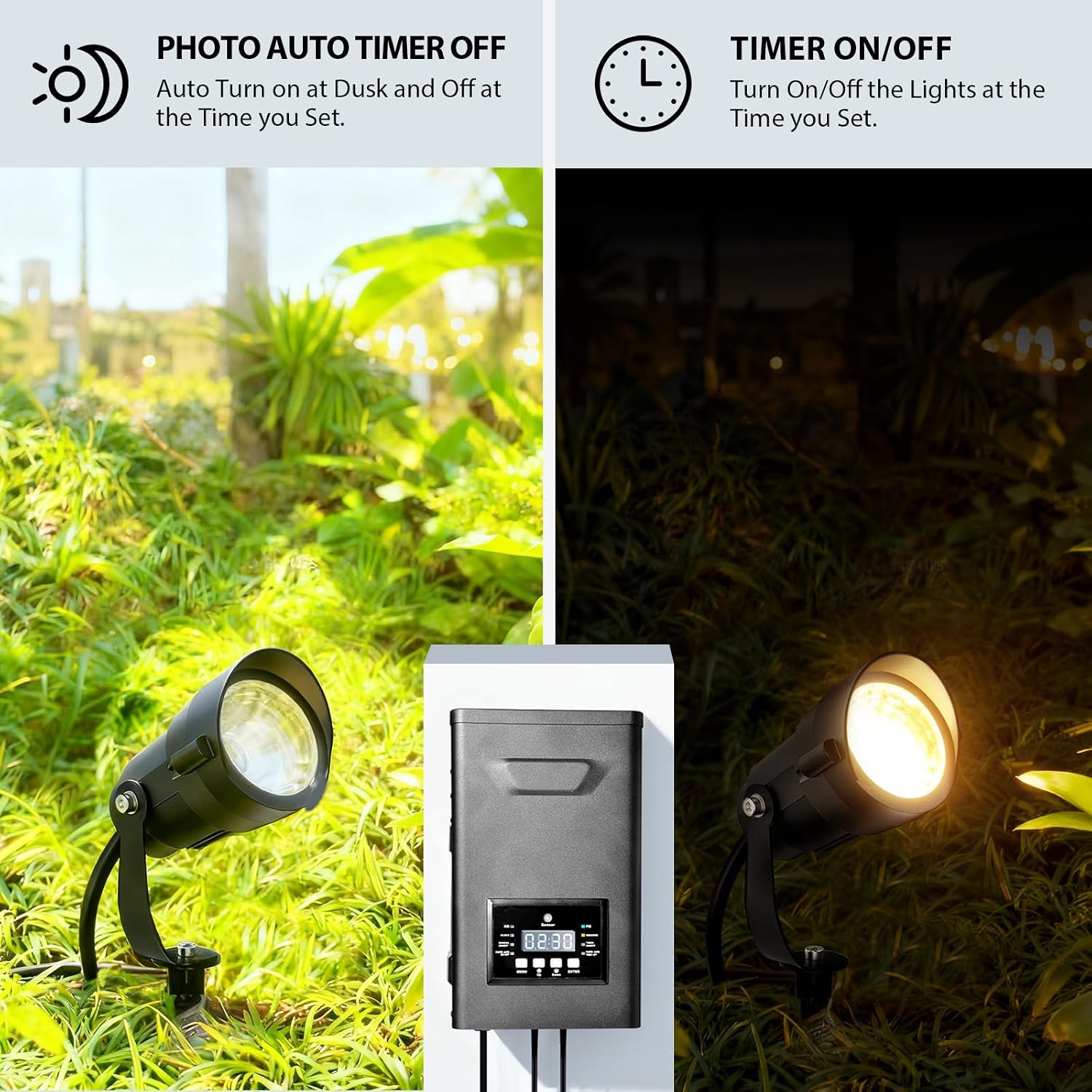 12W Low Voltage Landscape Lighting Kit, 3000K LED Landscape Lights with 200W Transformer, 100FT 16/2 Wire and Connectors, Waterproof Outdoor Spotlights for Yard, Garden, Pathway, 12V-24V AC/DC, 12Pack