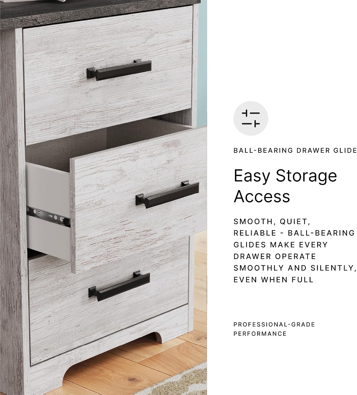 Signature Design by Ashley Shawburn Farmhouse 3-Drawer 54' Home Office Desk, White & Gray