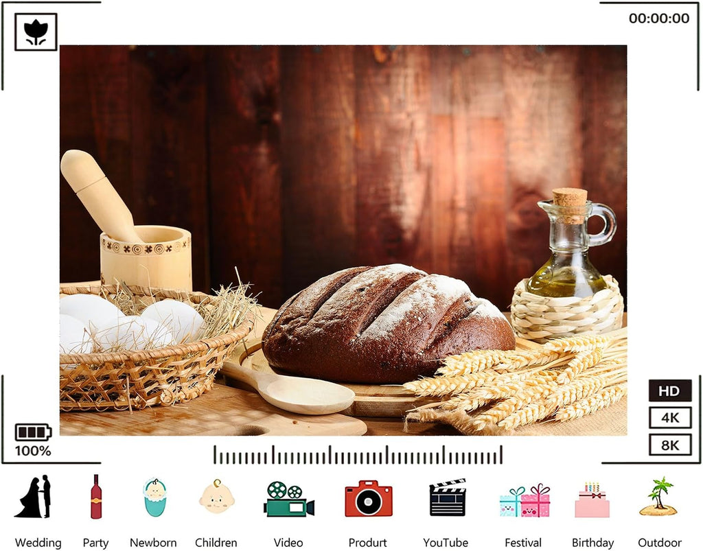 Trykid 20x10ft Rustic Bread Wheat Ears Woven Basket Backdrop Country Farm Scenery Photography Background Farmers Market Party Decoration Tapestry Photo Booth Prop Fabric