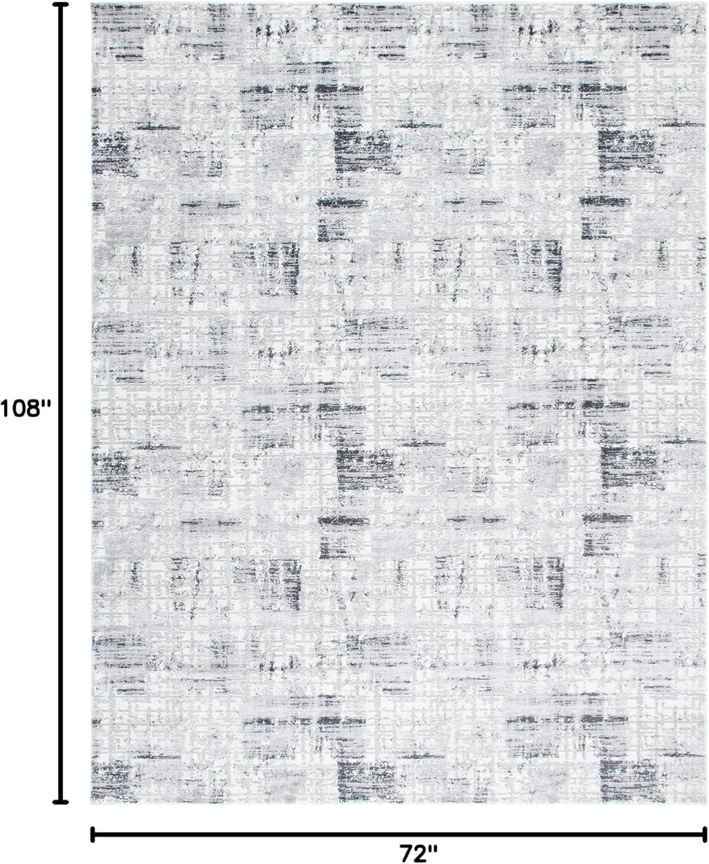 SAFAVIEH Amelia Collection Area Rug - 6' x 9', Grey & Charcoal, Modern Abstract Distressed Design, Non-Shedding & Easy Care, Ideal for High Traffic Areas in Living Room, Bedroom (ALA786F)