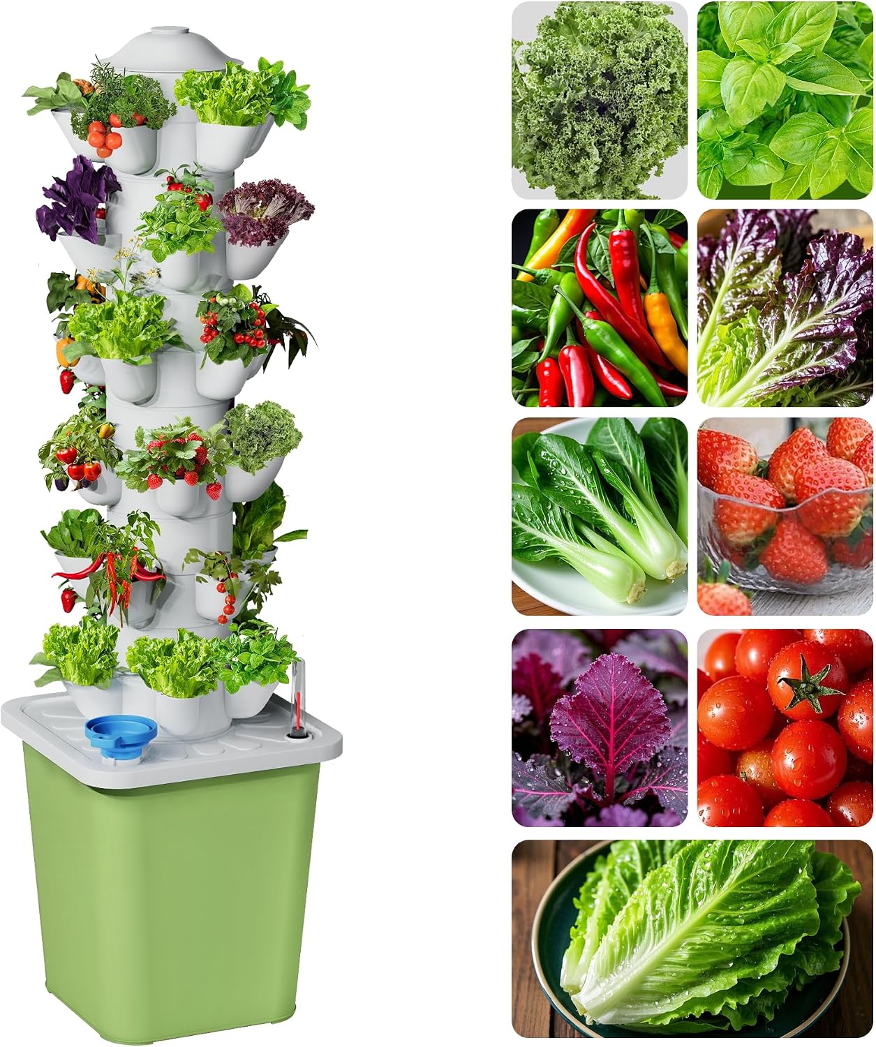 Hydroponics Growing System Kit, 30 Pots Vertical Garden Planter with Pump and Timer, Hydropoic Tower for Soilless Cultivation Herbs Fruits Vegetables, Plant Gift for Gardening Lover(No Seed)