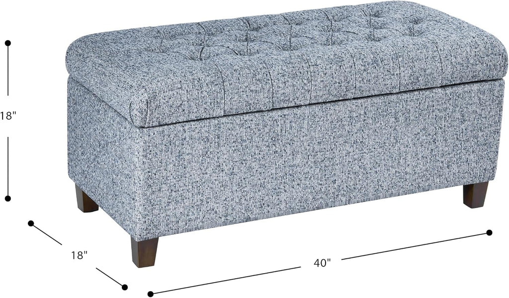 HomePop Ainsley 40' Storage Ottoman Bench - Blue Gray Woven Fabric