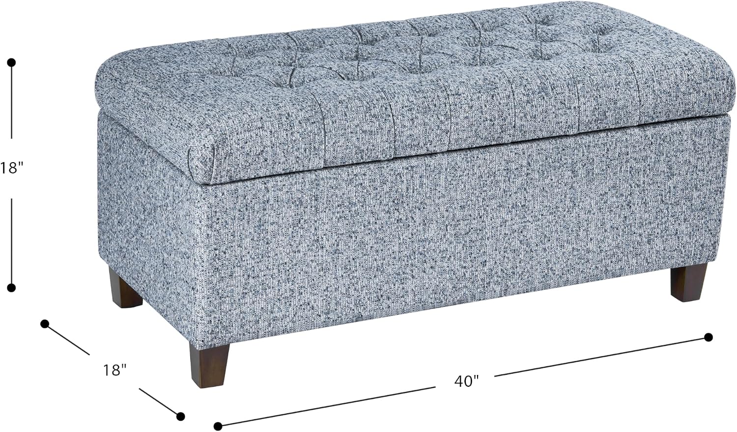 HomePop Ainsley 40' Storage Ottoman Bench - Blue Gray Woven Fabric
