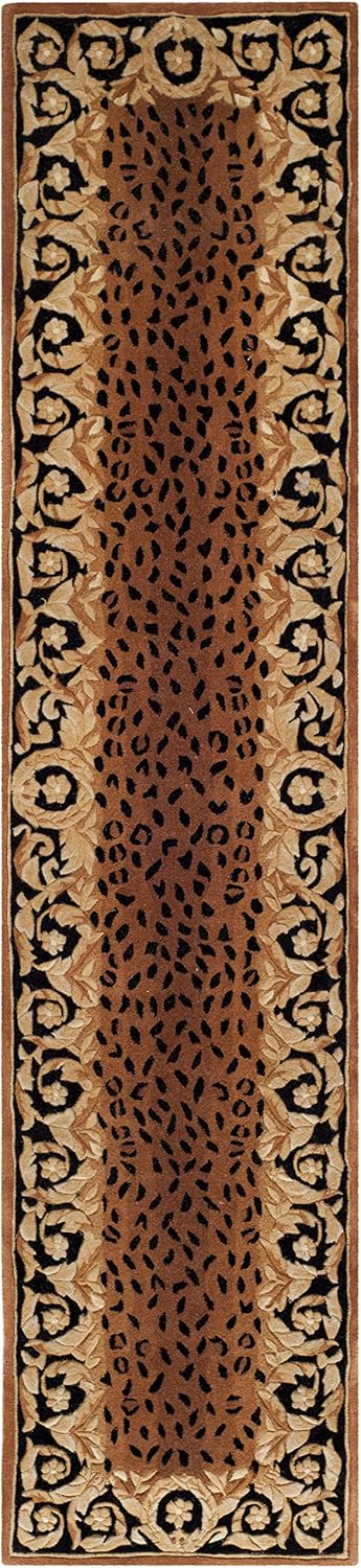 Safavieh Naples Collection Runner Rug - 2'3' x 12', Black & Gold, Handmade Traditional Wool, Ideal for High Traffic Areas in Living Room, Bedroom (NA712A)
