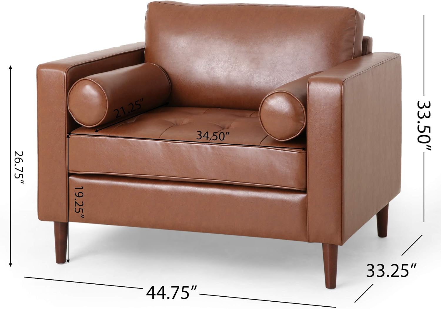 Christopher Knight Home Malinta Club Chair, Cognac + Espresso