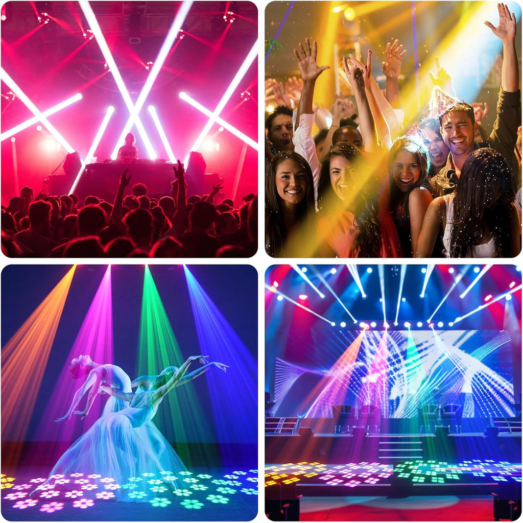 150W Moving Head Lights Beam/Spotlight/Strobe/Wash Stage Lighting 8 Gobos 8 Colors 18-Facet Prisms DMX512 Sound Activated for DJ Wedding Party Live Show Disco Events