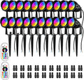 RGBW Low Voltage Landscape Lighting, 12V-24V Color Changing IP67 Waterproof Landscape Spotlights for Christmas Decorations Yard Tree Decorative (20 Pack)