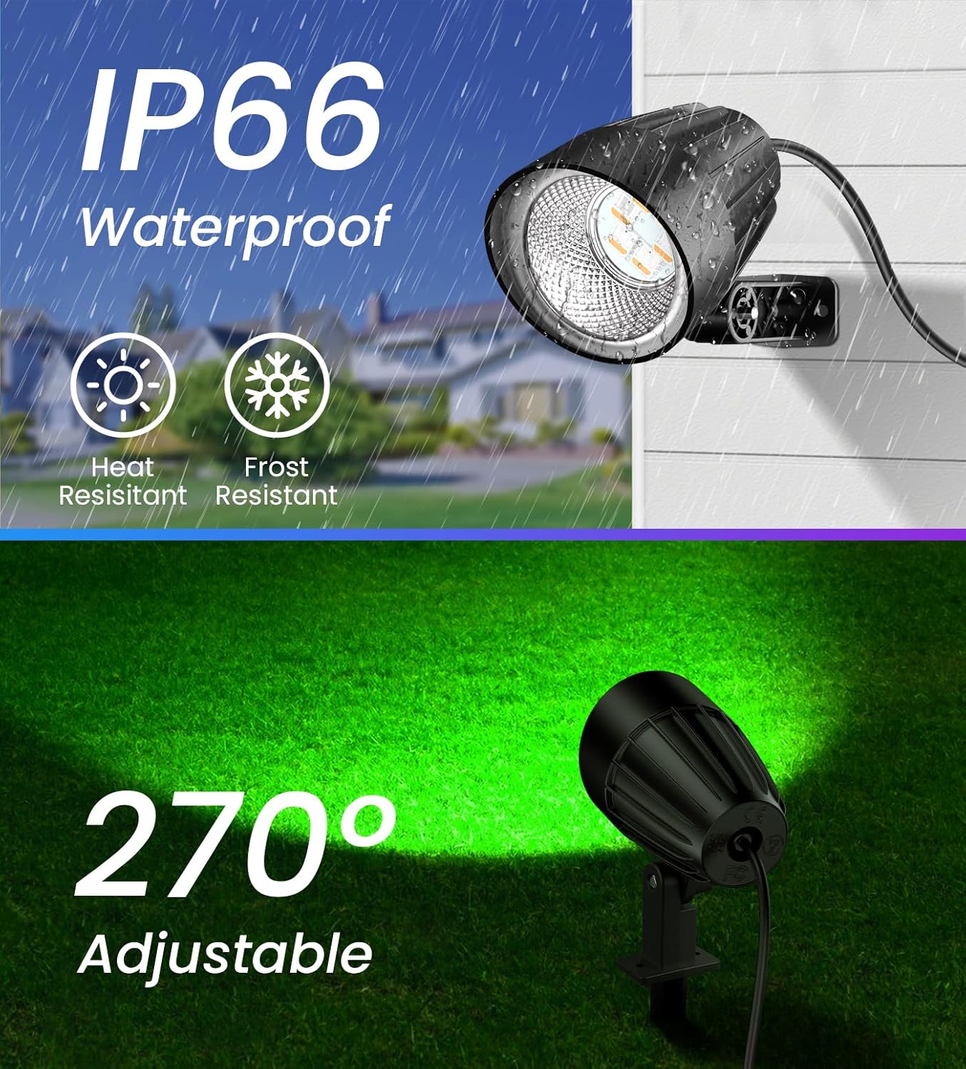 MEIKEE 15W RGBW Low Voltage Landscape Lights, 12-24V LED Landscape Lighting, Timer and Memory Dimmable Color Changing Outdoor Spotlights with Remote for Garden Path Christmas Halloween 12 Pack