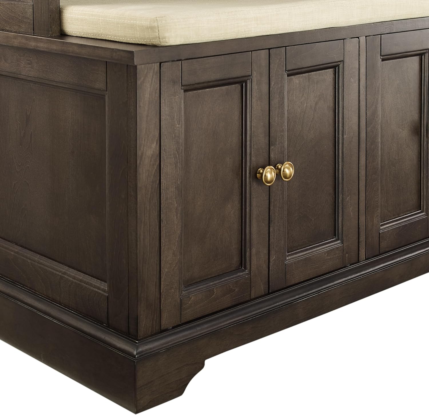 Crosley Furniture Holbrook Hall Tree with Shoe Rack Bench and Coat Hooks for Hanging Storage, Coffee