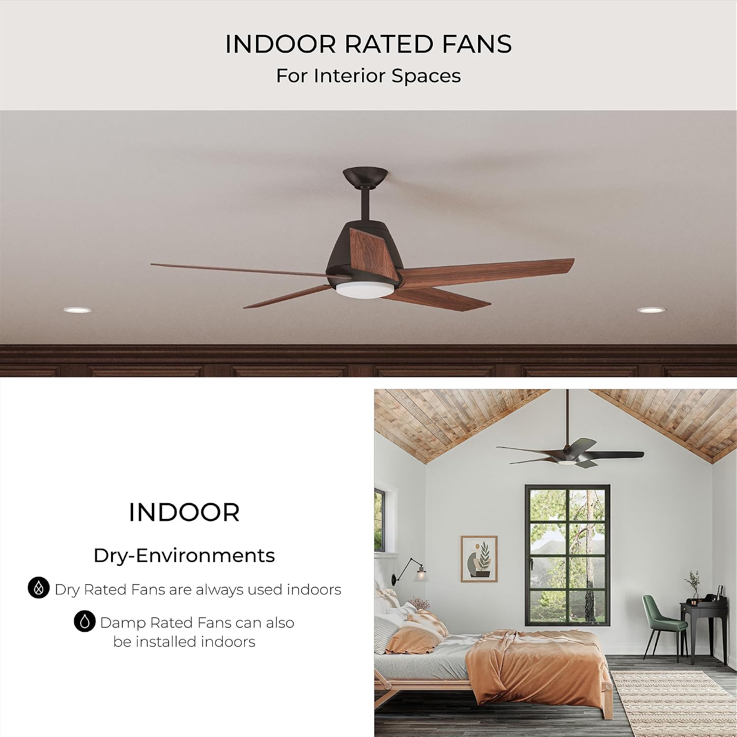 Progress Lighting Springer Collection DC Motor Farmhouse Windmill Ceiling Fan, Matte Black, 12-Blade (60' W x 17-3/8' H) P250000-31M