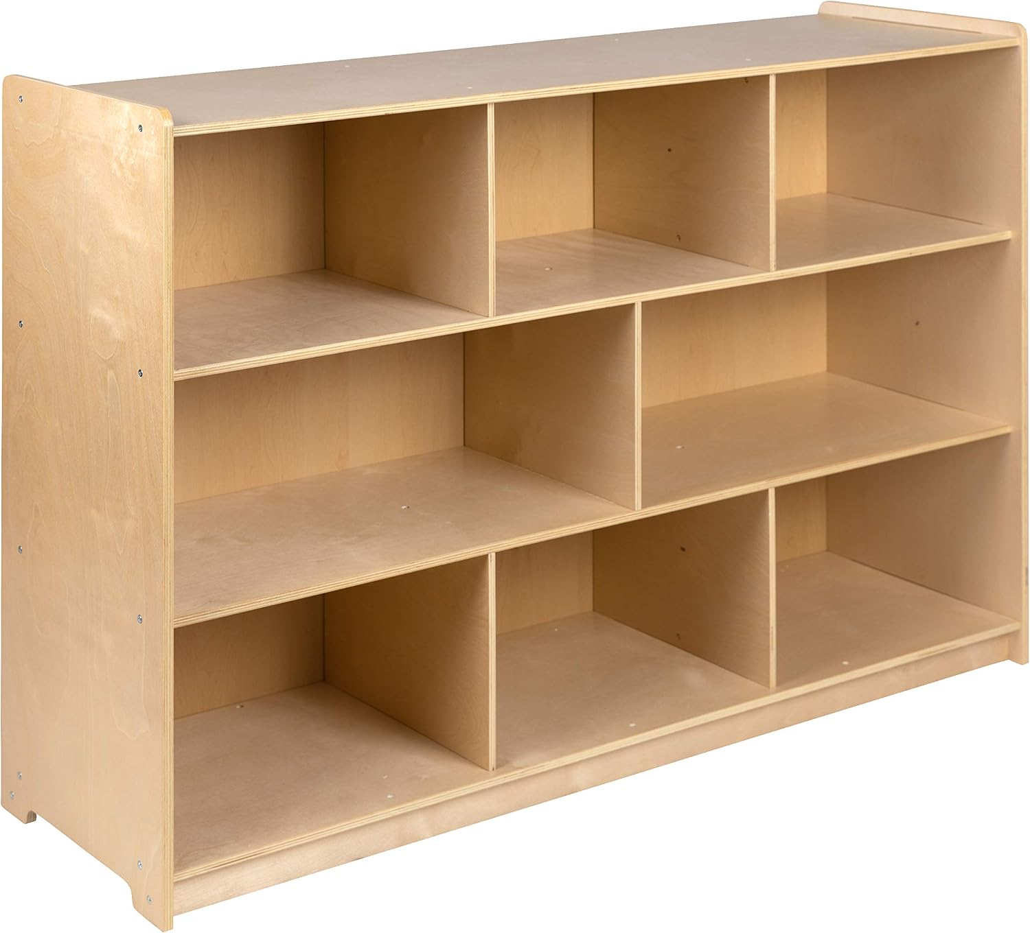 Flash Furniture Hercules Series Wooden 8-Section Classroom Storage Cabinet, School Classroom Storage Cabinet with 8 Cubbies, 36'H, Natural