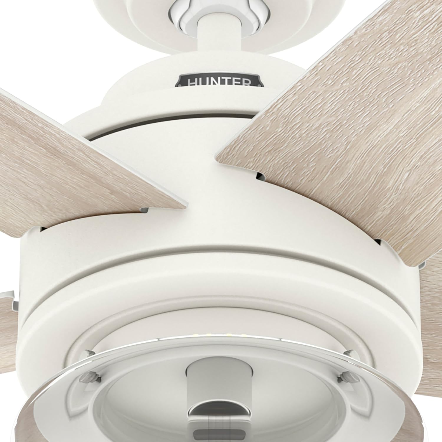 Hunter Fan 52 Inch White Indoor Ceiling fan with LED Light and Remote Control for Bedroom, Living Room/Family Room, Office, Basement, Kitchen, Dining Room (Renewed)