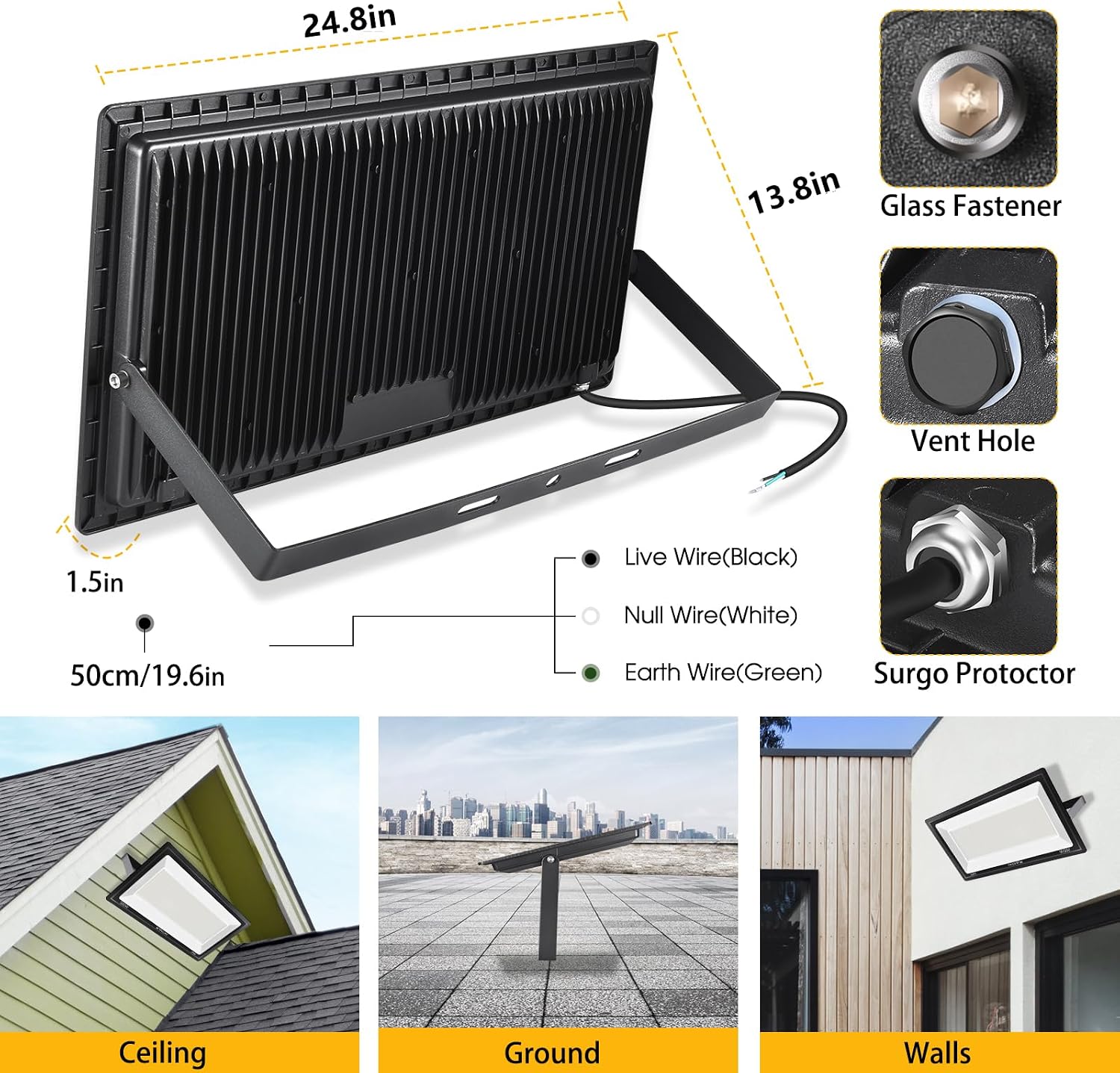 XYCN 800W 2pack LED Flood Lights,3700 watt Equivalent 89500LM Super Bright Outdoor LED Arena Lights 100-277V IP65 Waterproof 5000K Daylight Commercial Lighting for Stadium,Backyard, Parking lot etc