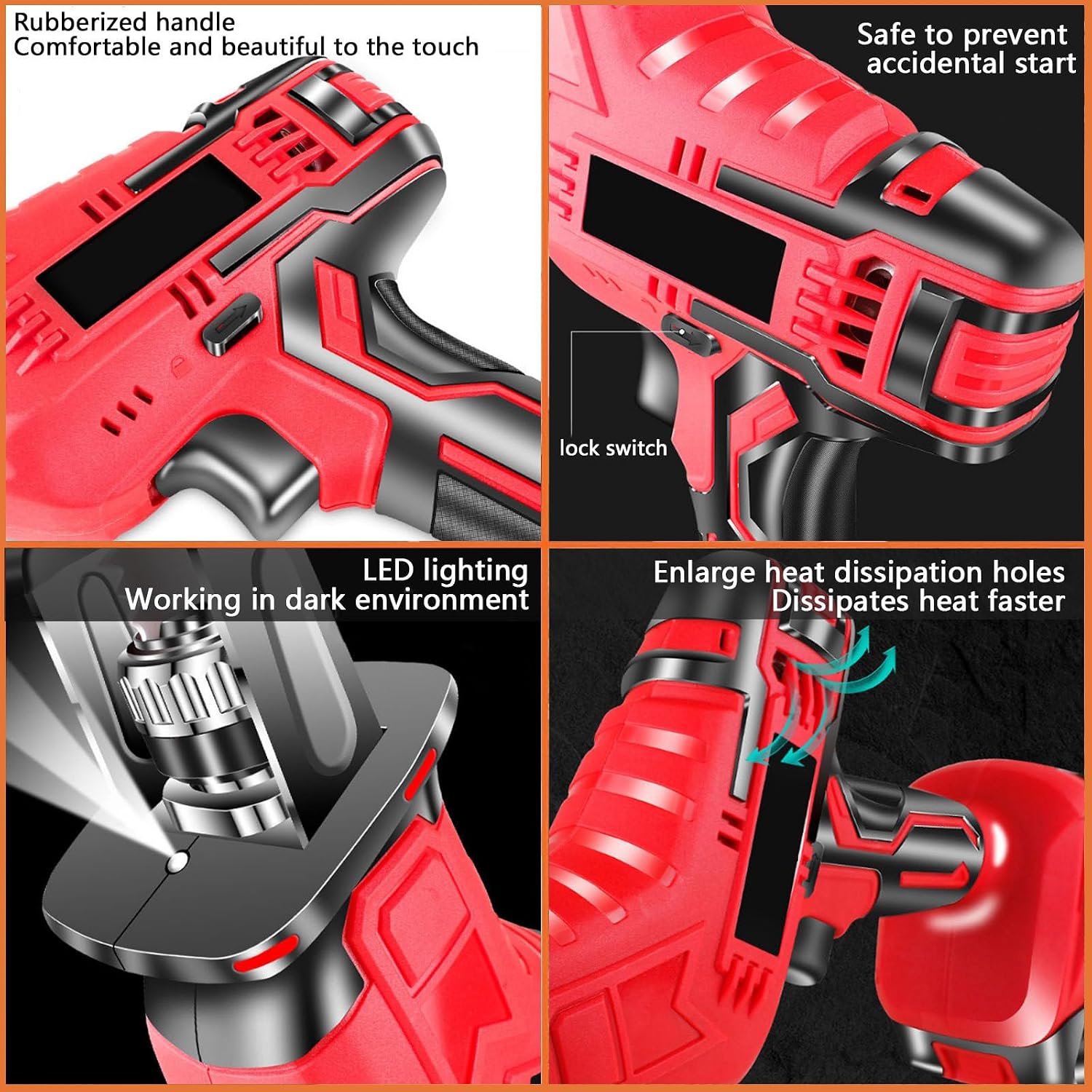 Cordless Saber Saw, 6000mah Electric Reciprocating Saw,18v Electric Saber Saw Set- with Safety Latch, Battery-Powered Chainsaw for Cutting Wood/Metal and Plastic