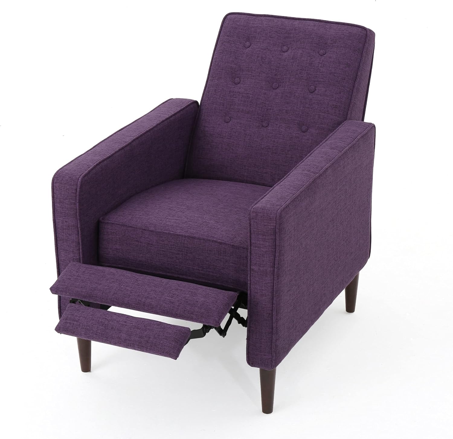 Christopher Knight Home Mervynn Mid-Century Modern Fabric Recliner,polyester, Muted Purple / Dark Espresso