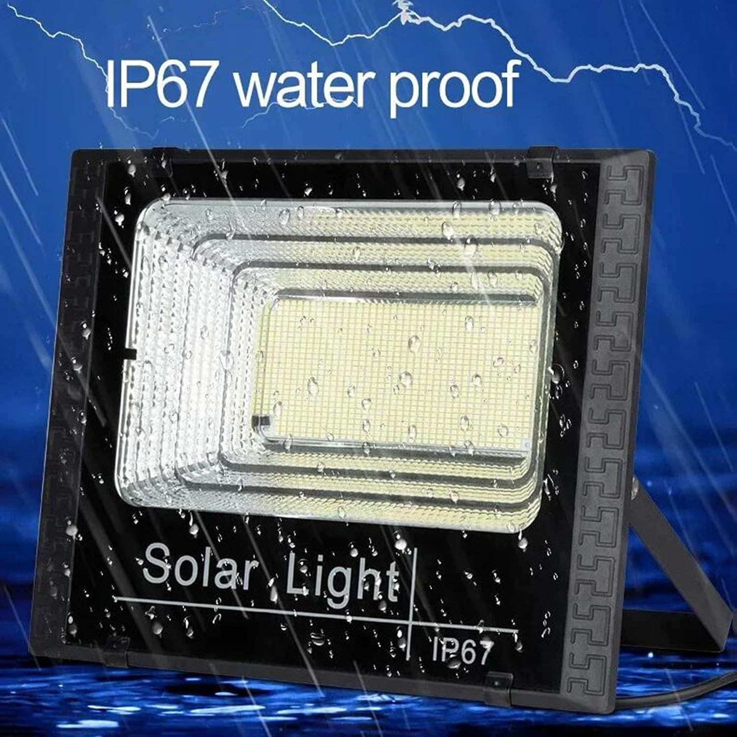 Solar Projection Light 300W LED Spotlight Outdoor Waterproof Reflector With Remote Control for Garage, Terrace, Courtyard, Garden