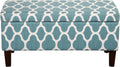 HomePop 36' Storage Ottoman Bench with Hinged Lid - Teal Geometric