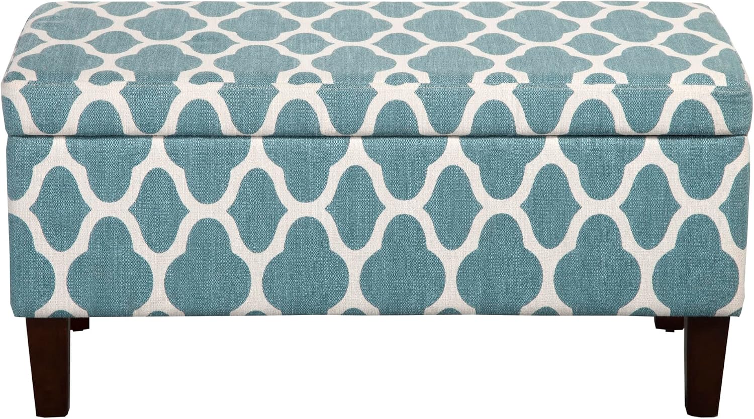 HomePop 36' Storage Ottoman Bench with Hinged Lid - Teal Geometric